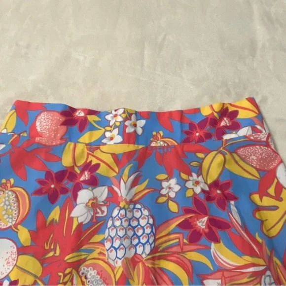 TALBOTS / Fruits and Flowers Poplin Tiered Maxi Skirt Pullon Size M - Picture 6 of 12